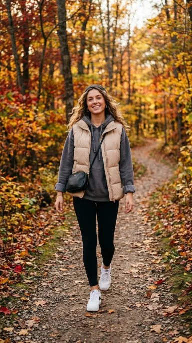Puffer vest with a hoodie