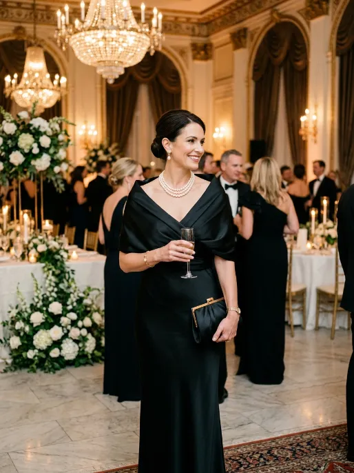 Silk wrap and pearl jewelry