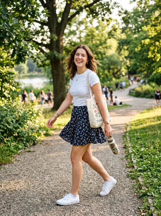 Skater skirt and basic tee