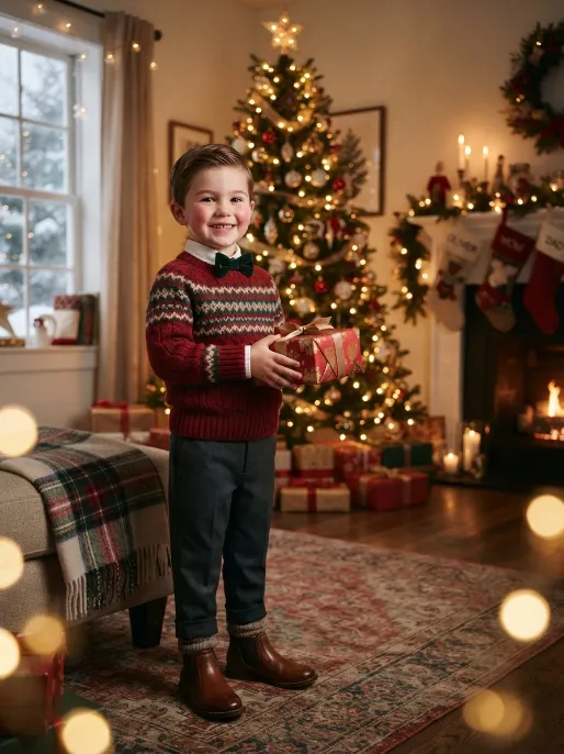 Sweater with bow tie for boys