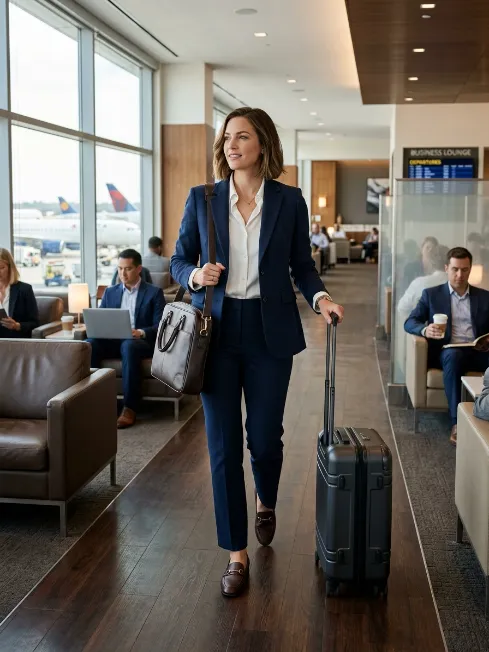 Tailored blazer with straight leg pants