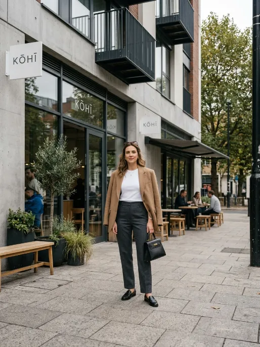 The oversized blazer over a basic tee