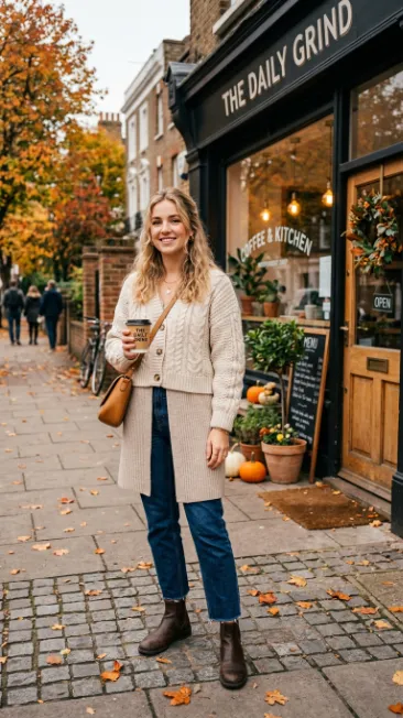 Two cardigans layered together