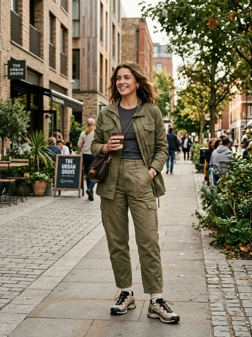 Utility jacket with cargo pants