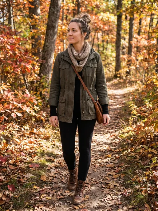 Utility jacket with leggings
