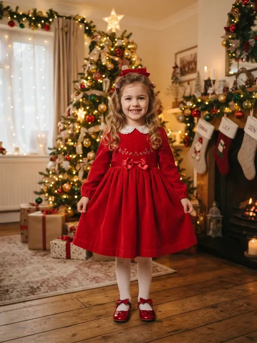 Velvet dress for girls