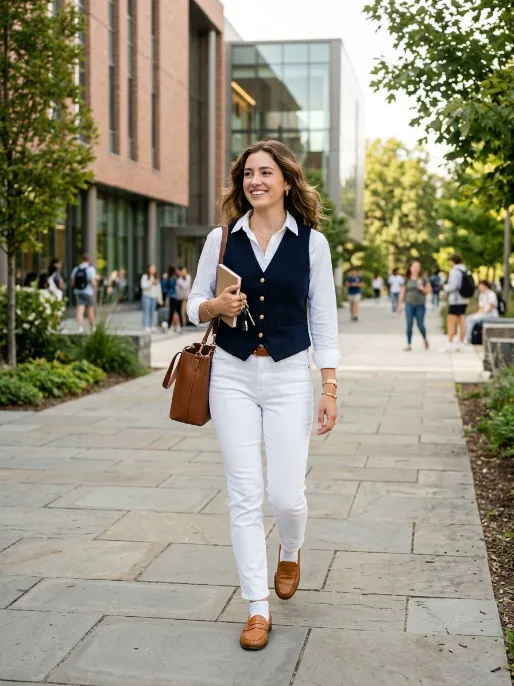 Vest over a button down