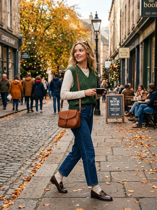 Vest over a long sleeve top 1