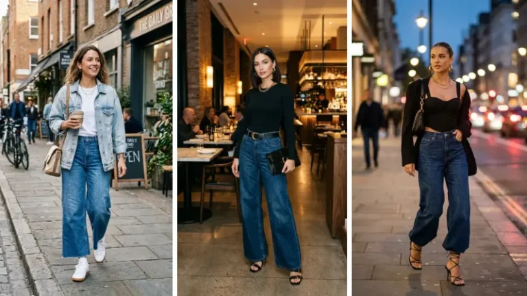 Wide leg jeans outfit ideas image