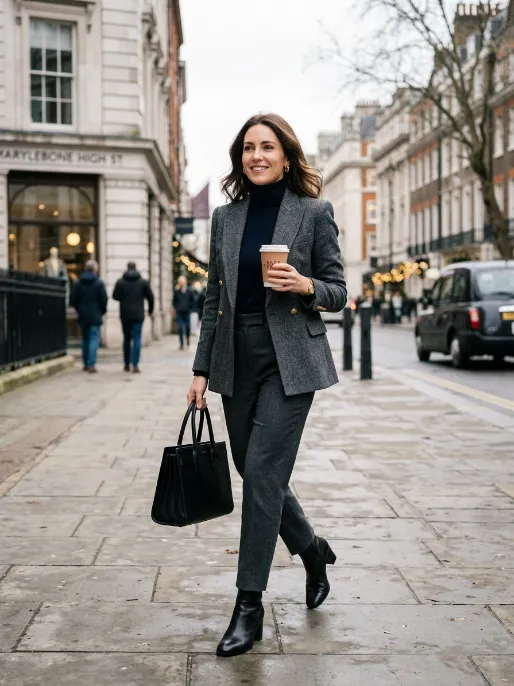 Wool blazer and turtleneck