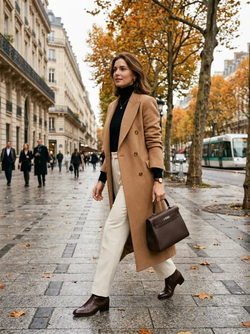 Wool coats in camel or grey