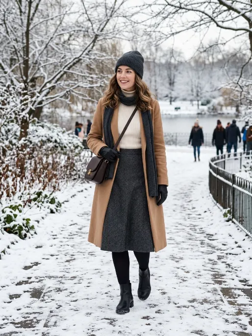 Wool skirt and tights