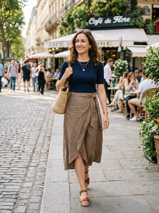 Wrap skirt and fitted top